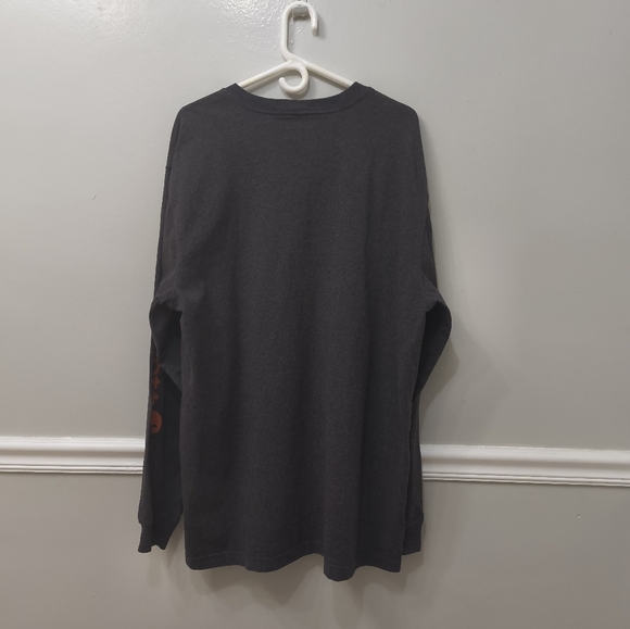 Carhartt Men's Loose Fit Long-Sleeve Spellout Logo Tee Charcoal XLTall Outdoor - Picture 4 of 10